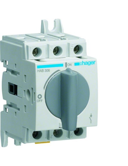 Modułowy rozłącznik izolacyjny obrotowy 3P 63A, rozmiar 1 HAB306 Hager