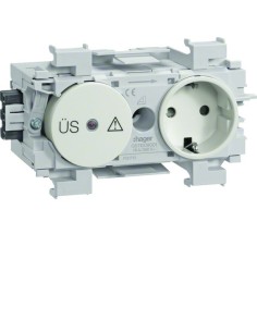 tehalit.WA Gniazdo SCHUKO z ogranicznikiem przeciwprzepięciowym WAGO montaż kraw. krem GS12019001 Hager 2