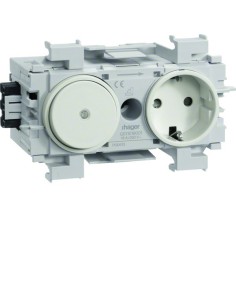 tehalit.WA Gniazdo SCHUKO z przełącznikiem WAGO montaż krawędziowy krem GS11019001 Hager 2