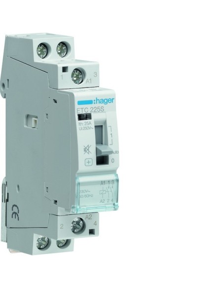 Stycznik taryfowy Dzień/Noc cichy 230VAC 2NO 25A AC-7a/b ETC225S Hager