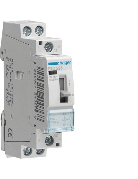 Stycznik taryfowy Dzień/Noc 230VAC 2NO 25A AC-7a/b ETC225 Hager