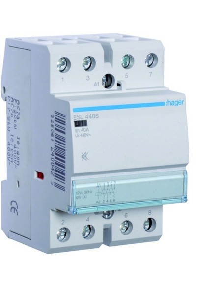 Stycznik cichy 12VAC/DC 4NO 40A AC-7a/b ESL440S Hager