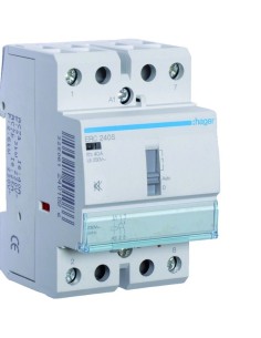 Stycznik cichy z możliwością sterowania ręcznego 230VAC 2NO 40A AC-7a/b ERC240S Hager 2