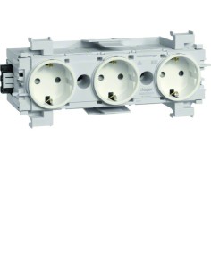 tehalit.WA Gniazdo SCHUKO 3-krotne połączenie WAGO montaż krawędziowy krem GS30019001 Hager 2