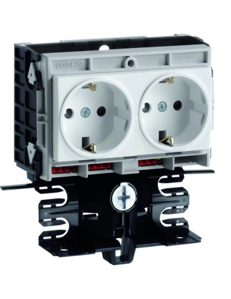 tehalit.SL Nośnik bez pokrywy urządzeń 20x55 2x gniazdo SCHUKO biały SL200559409010 Hager