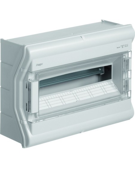 vector outdoor Rozdzielnica n/t IP65 odporna na UV bez przetłoczeń 1R/18M (1x18) VE118SN Hager